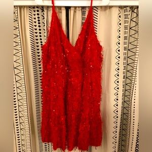 Red sequin dress by Southern Fried Chics.